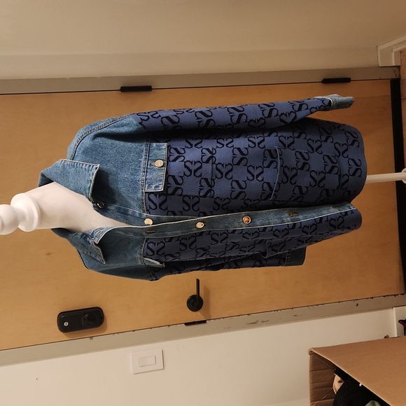 Sandro Printed Jean Jacket oversized S/M NWT - Picture 7 of 12